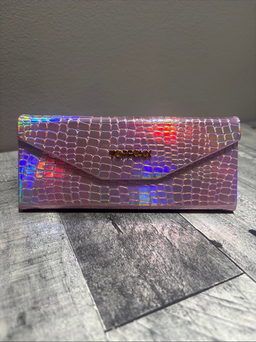 TopFoxx Pink Foldable Holographic Sunglass Case